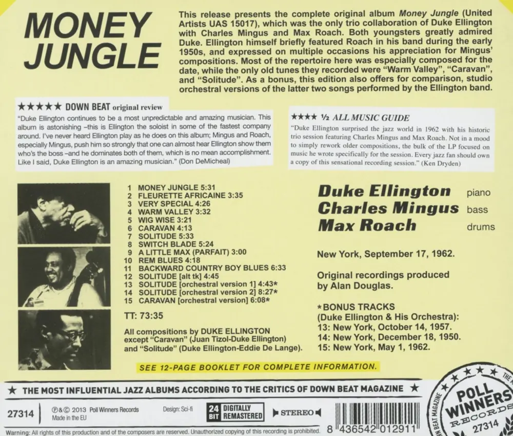 Duke Ellington, Charles Mingus, Max Roach - Money Jungle (CD) 1