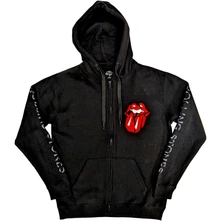 The Rolling Stones, Mikina na zips Hackney Diamonds Shattered Tongue, Unisex, Čierna