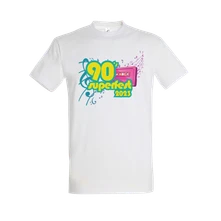 90' Super Fest, Tričko 90' SUPER FEST, Unisex, Biela