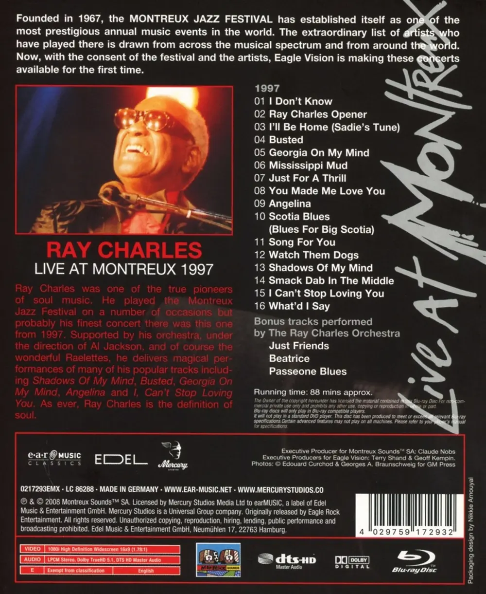 Ray Charles – LIVE AT MONTREUX -DIGI- (Blu-ray)