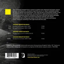 J.S. BACH: SONATAS FOR VIOLONCELLO PICCOLO AND FORTEPIANO thumbnail