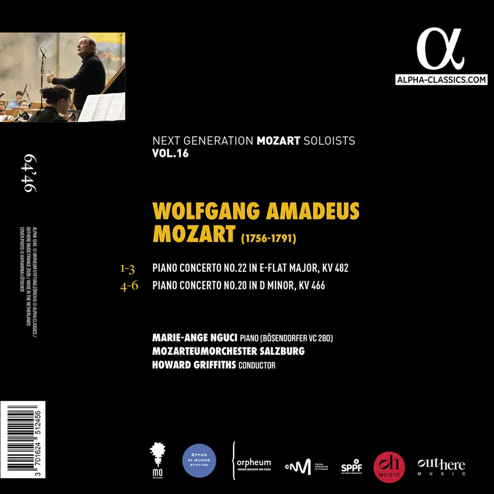 MOZART: PIANO CONCERTOS NOS. 20, KV 466 & 22, KV 482