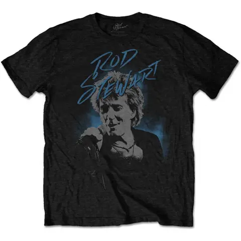 Rod Stewart – Tričko Scribble Photo (Čierna), Unisex, Čierna