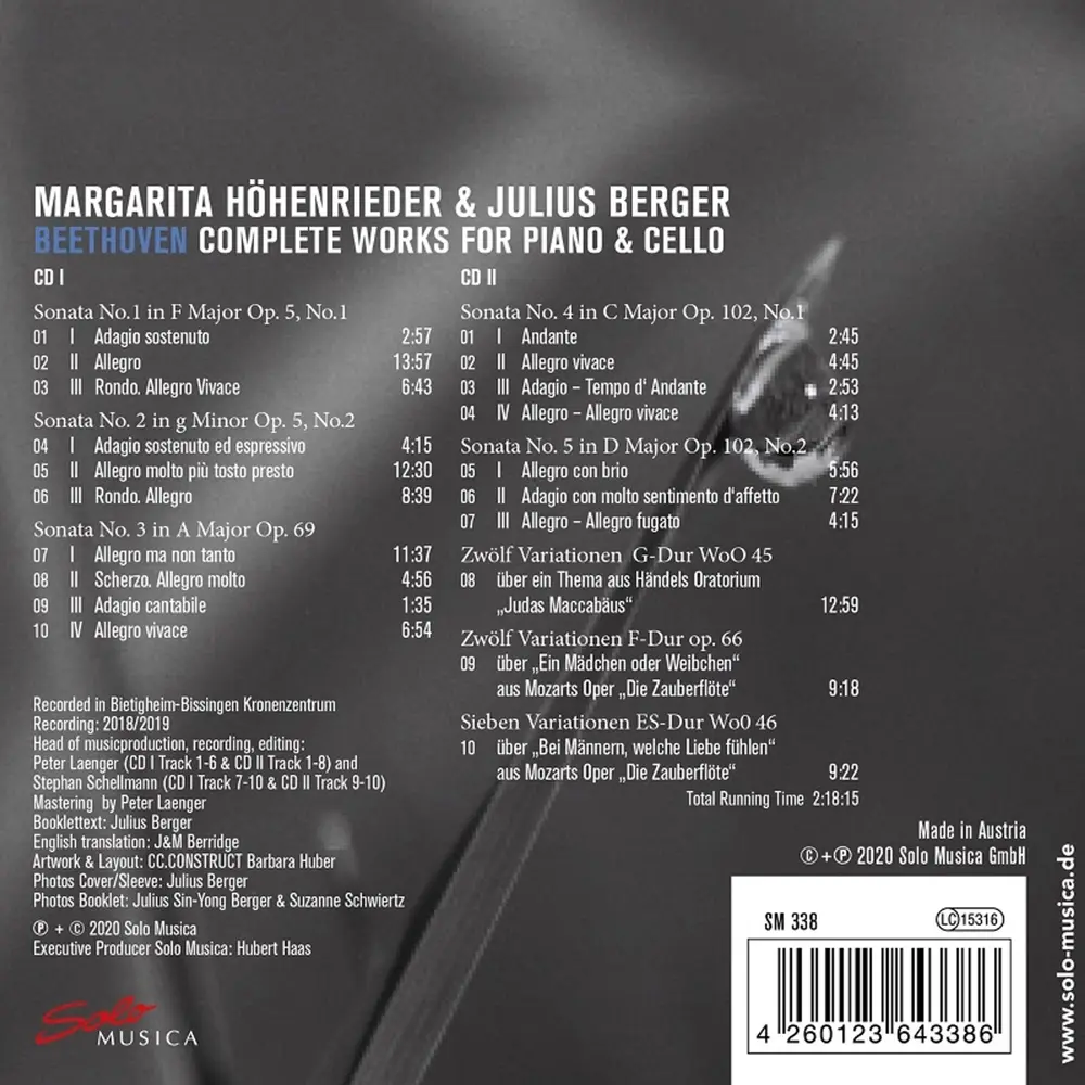 Hohenrieder, Margarita - Beethoven - Complete Works For Piano and Cello
