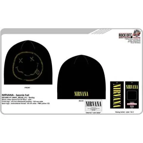 Nirvana – Čapica Happy Face (Čierna), Unisex, Čierna