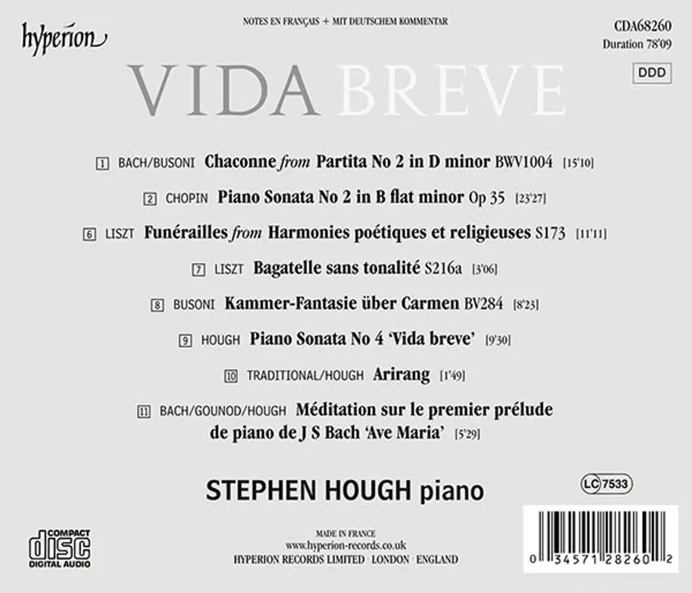 Stephen Hough – VIDA BREVE (CD)