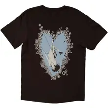 Unisex T-Shirt: Blue Daisy Heart (Brown) (Back Print) thumbnail
