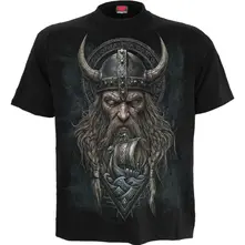 Unisex T-Shirt: Viking Norseman (Black) (Back Print) thumbnail