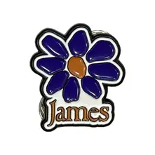 Pin Badge: Orange Logo Purple Daisy (Orange) thumbnail