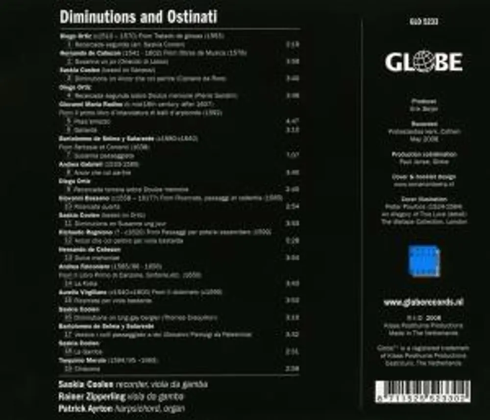 Saskia Coolen – DIMINUTIONS AND OSTINATI (CD)