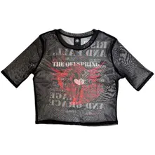 Ladies Mesh Crop Top: Rise & Fall (Black) (Back Print) thumbnail