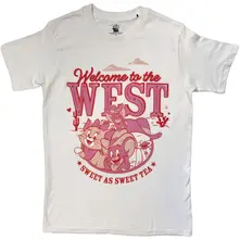 Unisex T-Shirt: Welcome To The West Pink (White)