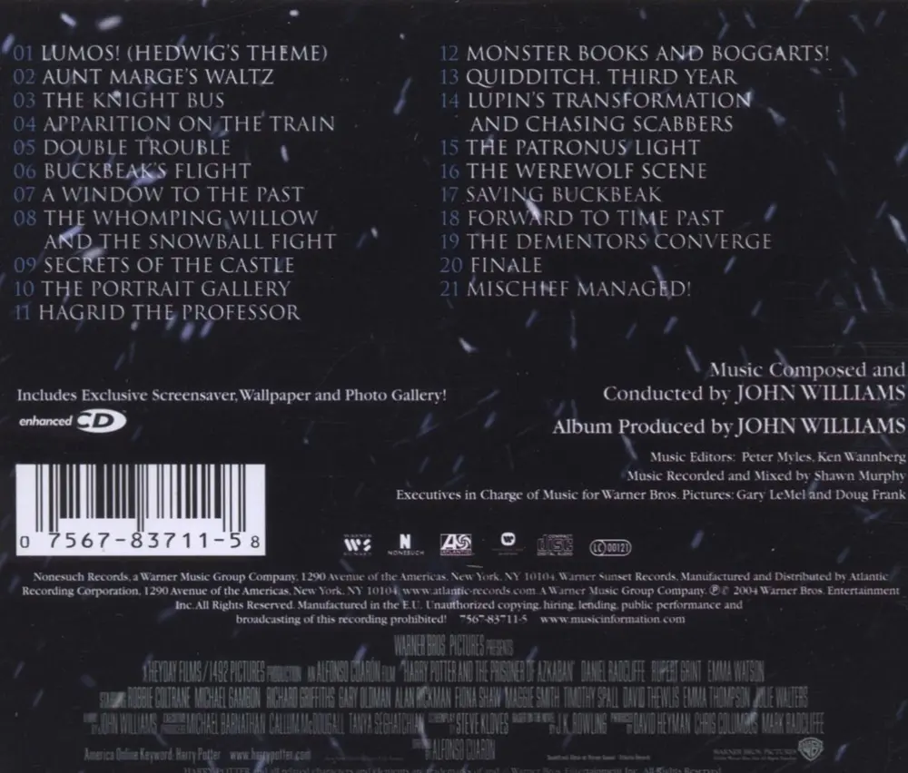 JOHN WILLIAMS – Harry Potter And The Prisoner Of Azkaban (Music From And Inspired By The Motion Picture) (CD)