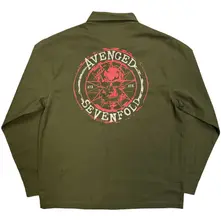 Unisex Casual Shirt: Skull Emblem (Green) thumbnail