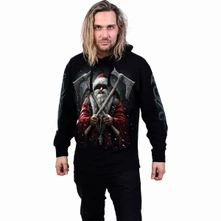 Unisex Pullover Hoodie: Sleigher (Black) (Back & Sleeve Print) thumbnail