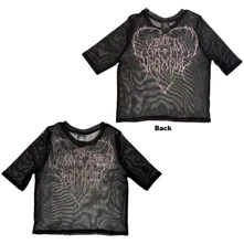 Croptop Ladies Mesh Crop Top: Deathcore (Black) (Front & Back)