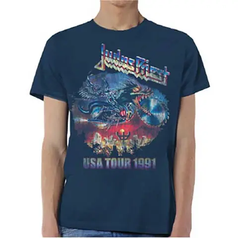 Judas Priest – Tričko Painkiller US Tour 91 (Modrá), Unisex, Modrá