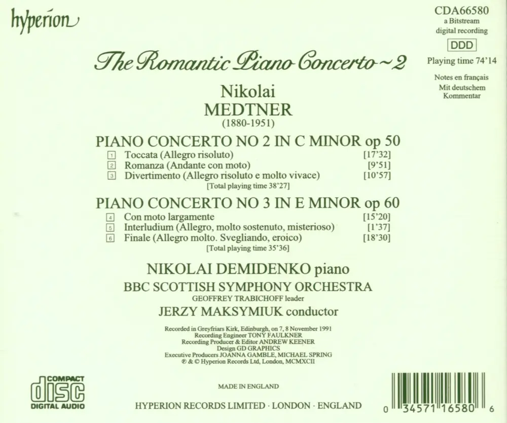 MEDTNER: PIANO CONCERTOS