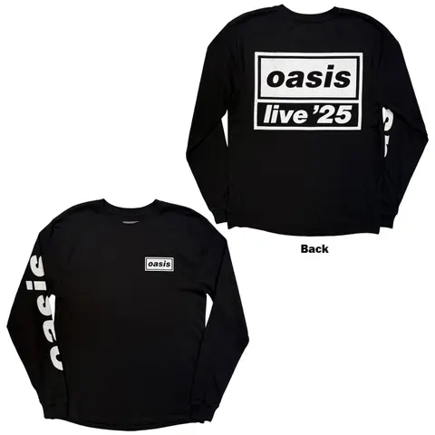 Unisex Long Sleeve T-Shirt: Live '25 Lockup (Black) (Back Print & Ex-Tour)