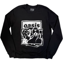 Oasis, Crewneck Unisex Sweatshirt: Paper Cut Out Photo (Black) (Ex-Tour), Unisex, Čierna