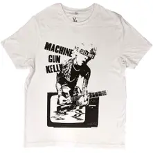 Machine Gun Kelly, Tričko TV Warp, Unisex, Biela