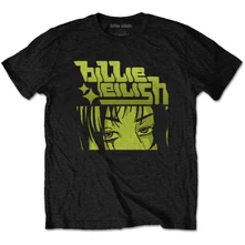 Billie Eilish, Tričko Anime Logo, Unisex, Čierna