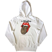 The Rolling Stones, Mikina Leopard Tongue, Unisex, Biela
