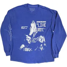 Tričko s dlhým rukávom Unisex Long Sleeve T-Shirt: Live European Tour '25 (Blue) (Ex-Tour)