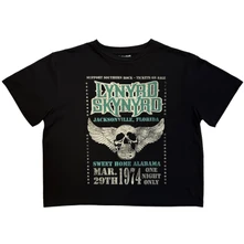 Croptop Ladies Crop Top: Winged Skull (Black)