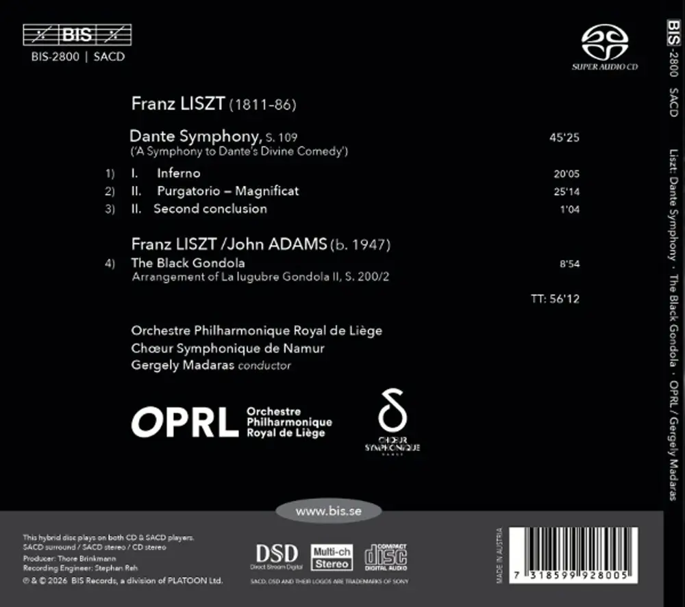 LISZT: DANTE SYMPHONY