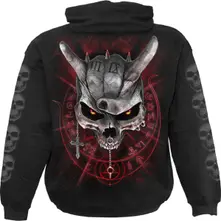 Kids Pullover Hoodie: Never Too Loud (Black) (Back & Sleeve Print) thumbnail