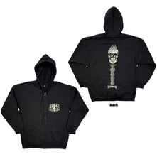 Sum 41, Mikina na zips Tour '24 Pt.2 Pocket Logo & Skull, Unisex, Čierna