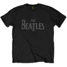 The Beatles, Tričko Drop T Logo, Unisex, Čierna