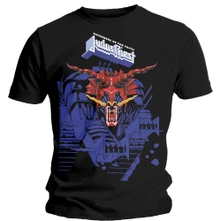 Judas Priest, Tričko Defenders Blue, Unisex, Čierna