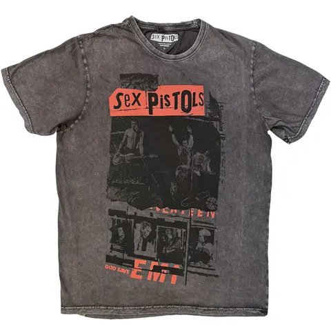 Unisex Stone Wash T-Shirt: Photo Collage (Charcoal Grey)