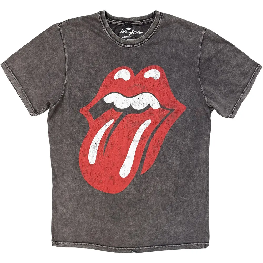 Unisex Stone Wash T-Shirt: Classic Tongue (Charcoal Grey)