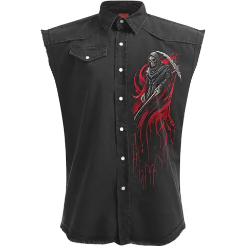 Unisex Worker Shirt: Screaming Death (Black) (Back Print)
