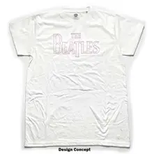 The Beatles – Drop T Embroidered (Biela) (Tričko)