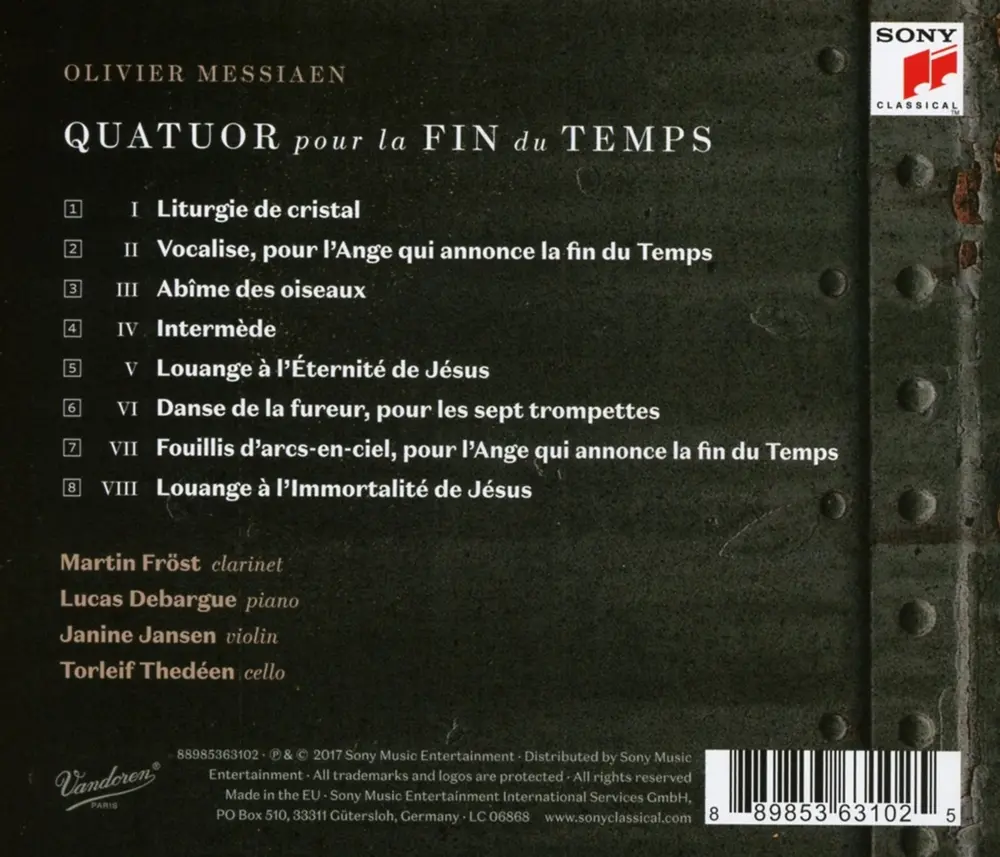 Messiaen: Quatuor Pour La Fin Du Temps (Quartet For the End of Time)