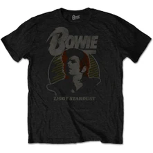 David Bowie, Tričko Vintage Ziggy, Unisex, Čierna