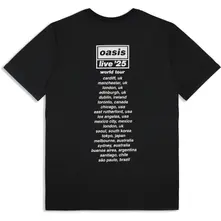 Unisex T-Shirt: Wonderwall Live 25 World Tour (Black) (Back Print & Ex-Tour)