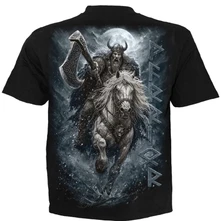 Tričko Unisex T-Shirt: Viking Rampage (Black) (Back Print)