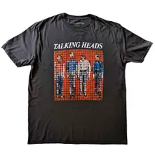 Talking Heads, Tričko Pixel Portrait, Unisex, Šedá