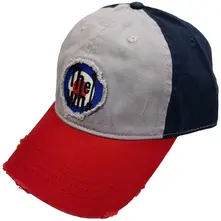 Unisex Baseball Cap: Target Logo Tricolor (Grey, Navy Blue & Red) thumbnail