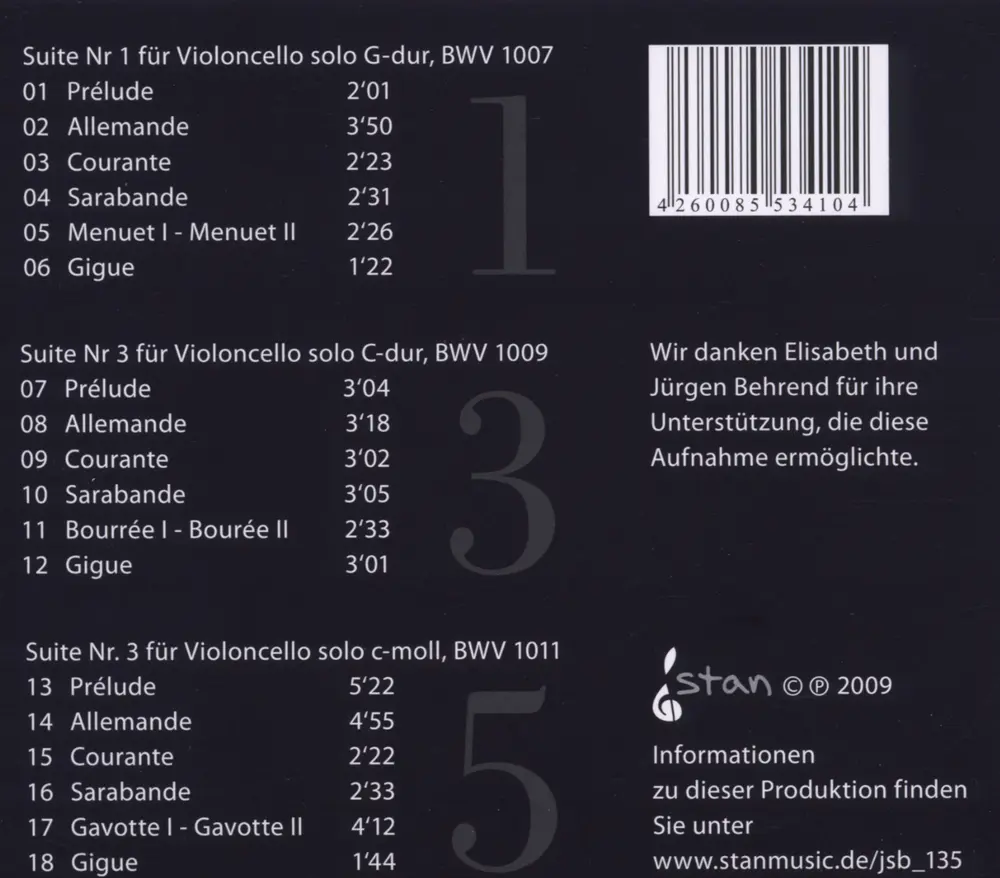 Frank Peter Zimmermann – CELLO SUITES 1,3,5 (CD)