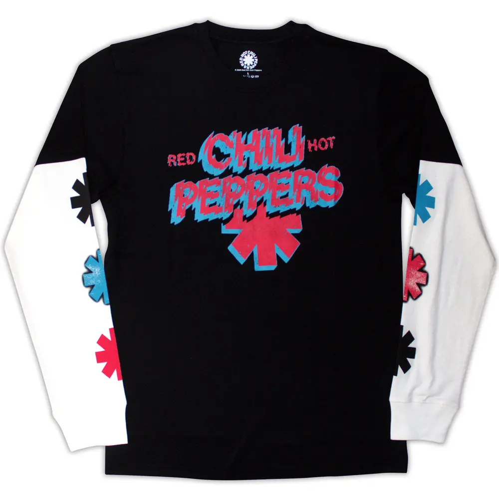 Red hot chili peppers – Shock Logo (Multi-color, Layered Long Sleeve T-Shirt) (Tričko s dlhým rukávom)