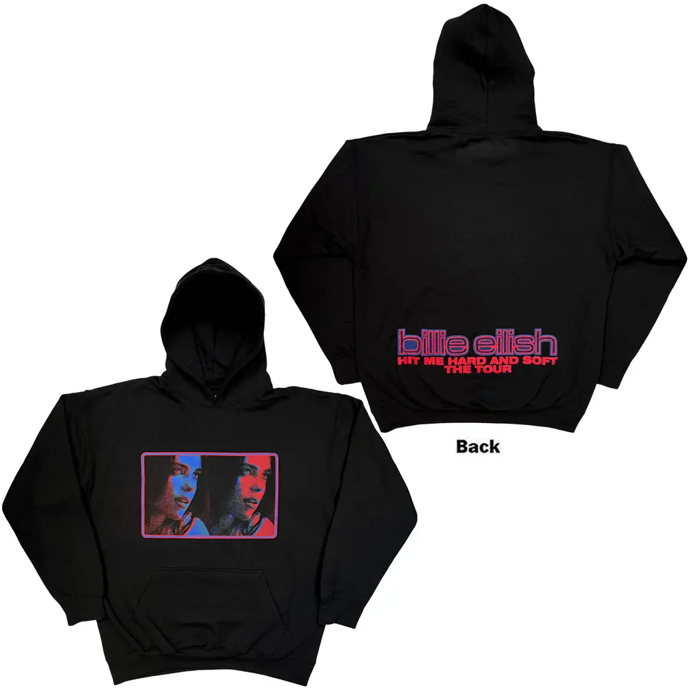 Unisex Pullover Hoodie: Hit Me Hard And Soft Tour (Black) (Back Print)