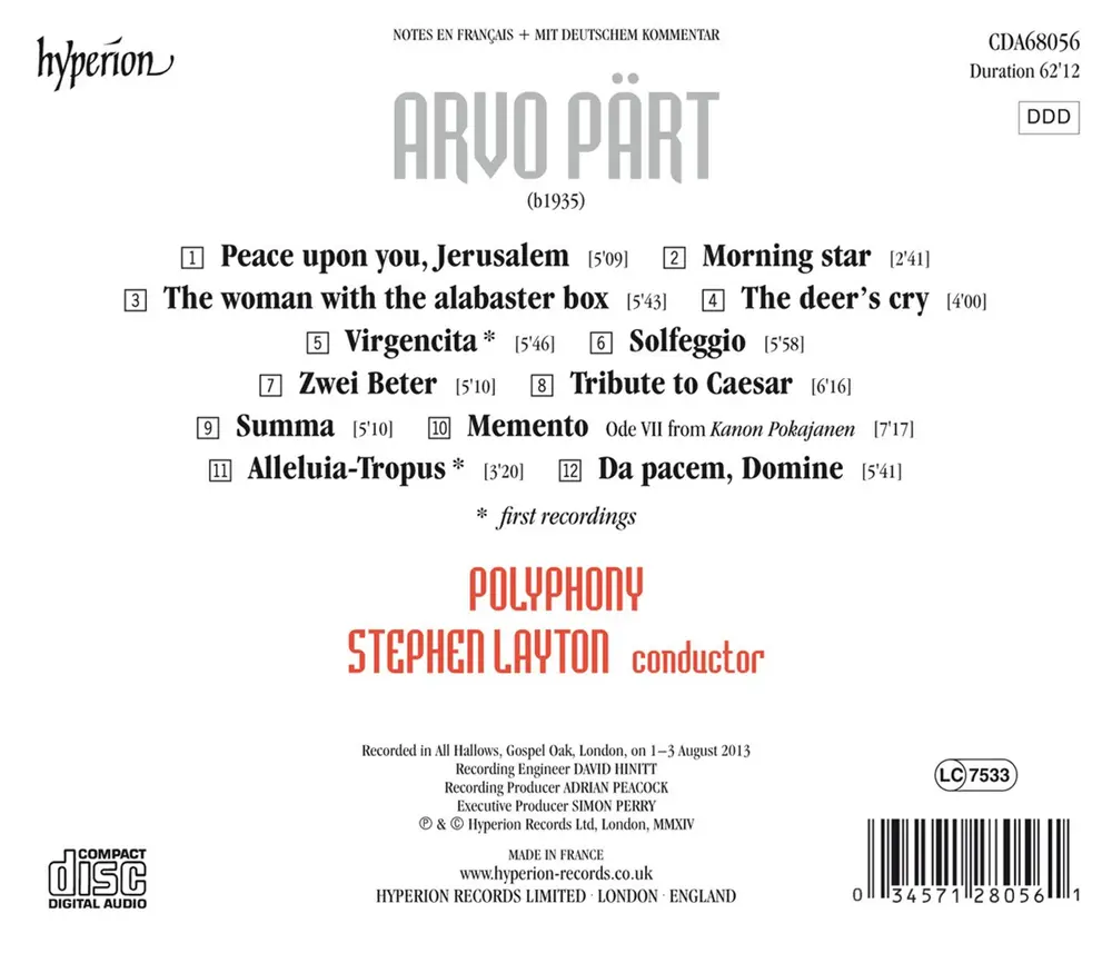 Polyphony – PART: CHORAL MUSIC (CD)
