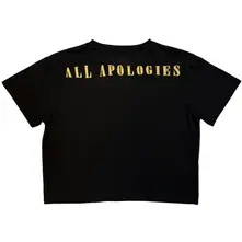 Ladies Crop Top: All Apologies (Black) (Back Print) thumbnail