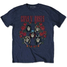 Guns N’ Roses, Tričko Skulls Wreath, Unisex, Modrá